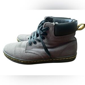 DR. MARTENS Maelly Lead High Top Padded Collar Lace Up Canvas Boot Womens 9 Gray